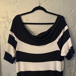 Vince Camuto Black and White Striped Dress